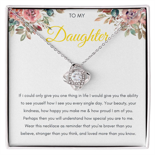 Daughter Necklace | From dad to daughter | Love knot necklace