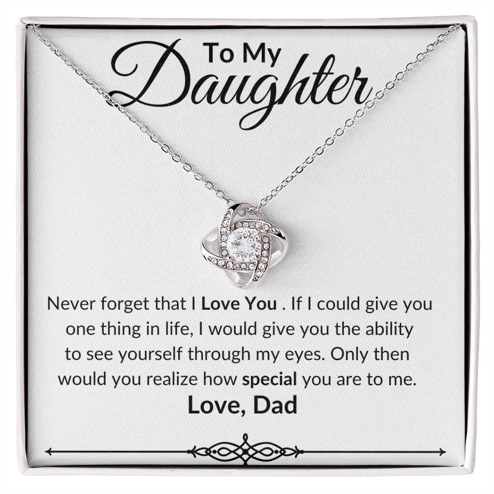 To My Daughter | Special To Me | Love Knot Necklace