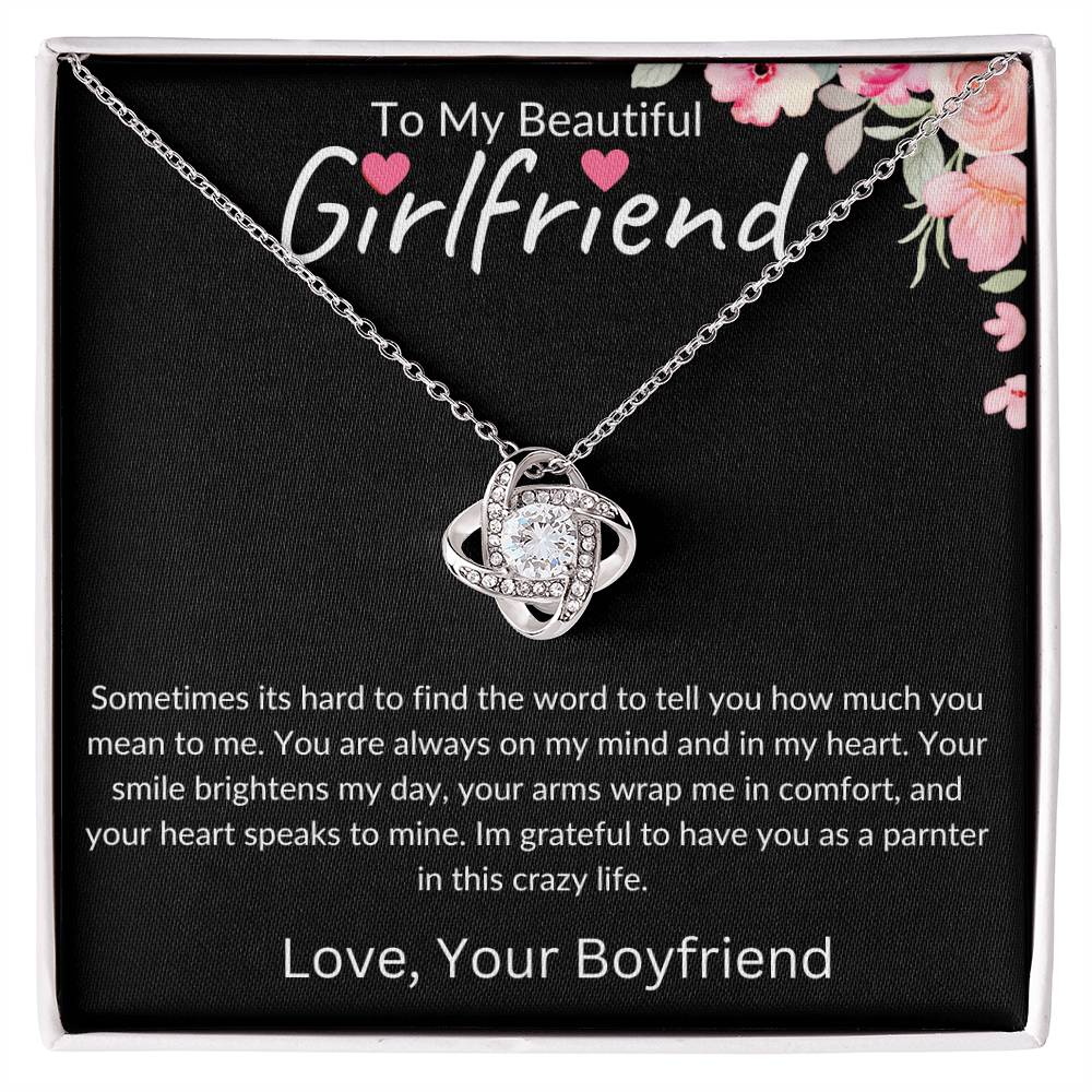 To My Beautiful Girlfriend | Brighten My Day | Love Knot Necklace