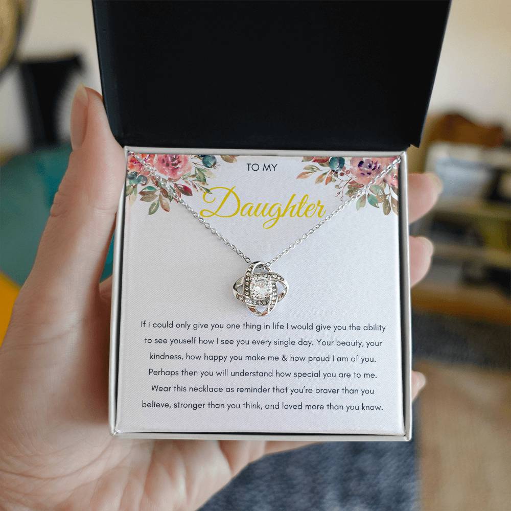 Daughter Necklace | From dad to daughter | Love knot necklace