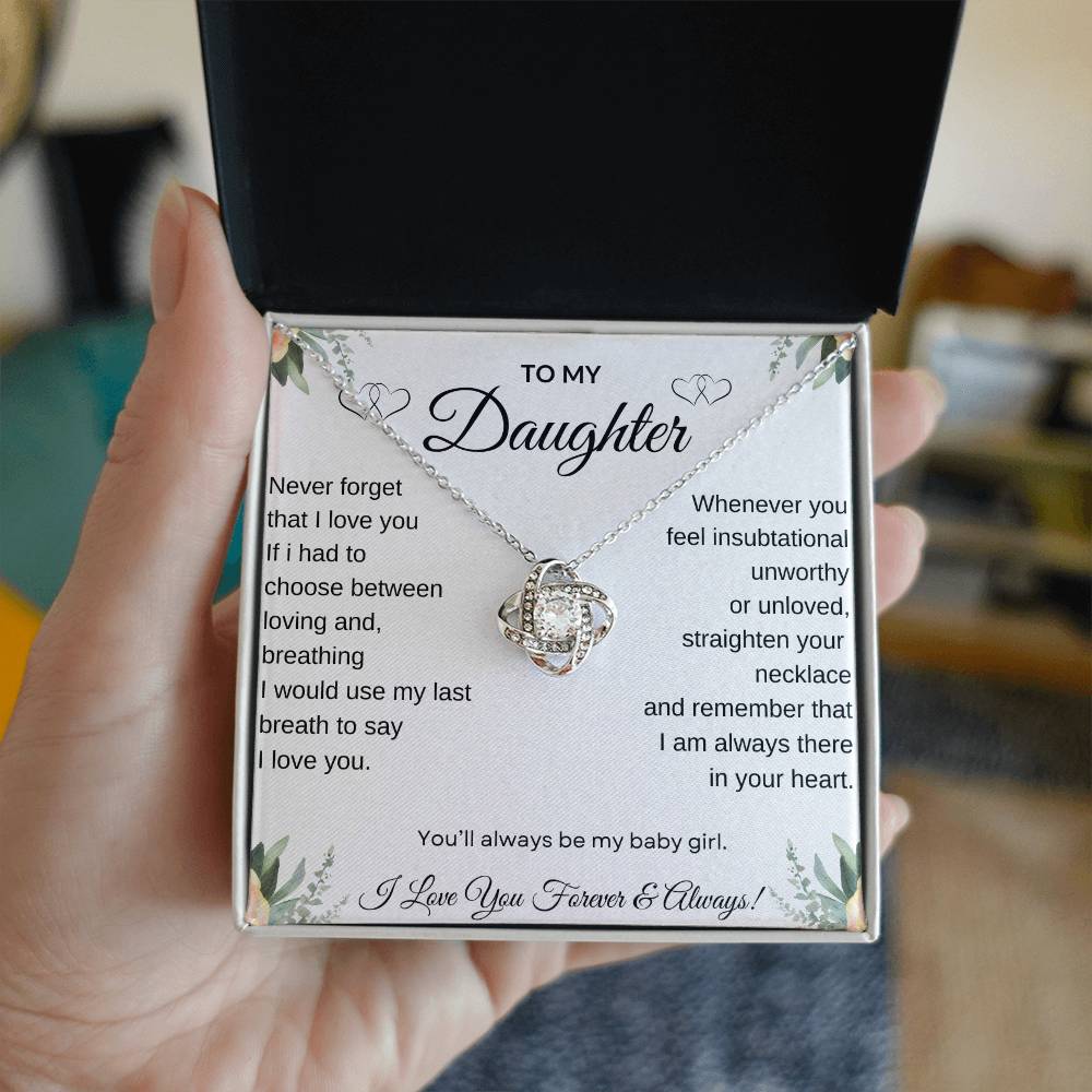 To My Daughter | My Baby Girl | Love Knot Necklace