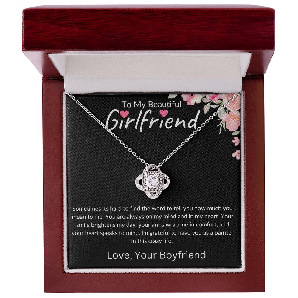 To My Beautiful Girlfriend | Brighten My Day | Love Knot Necklace