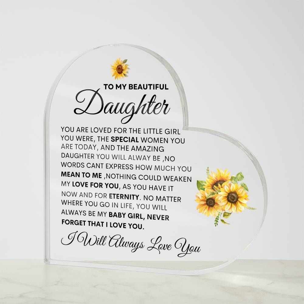 To My Beautiful Daughter | The Special Women You Are | Heart Acrylic Plaque